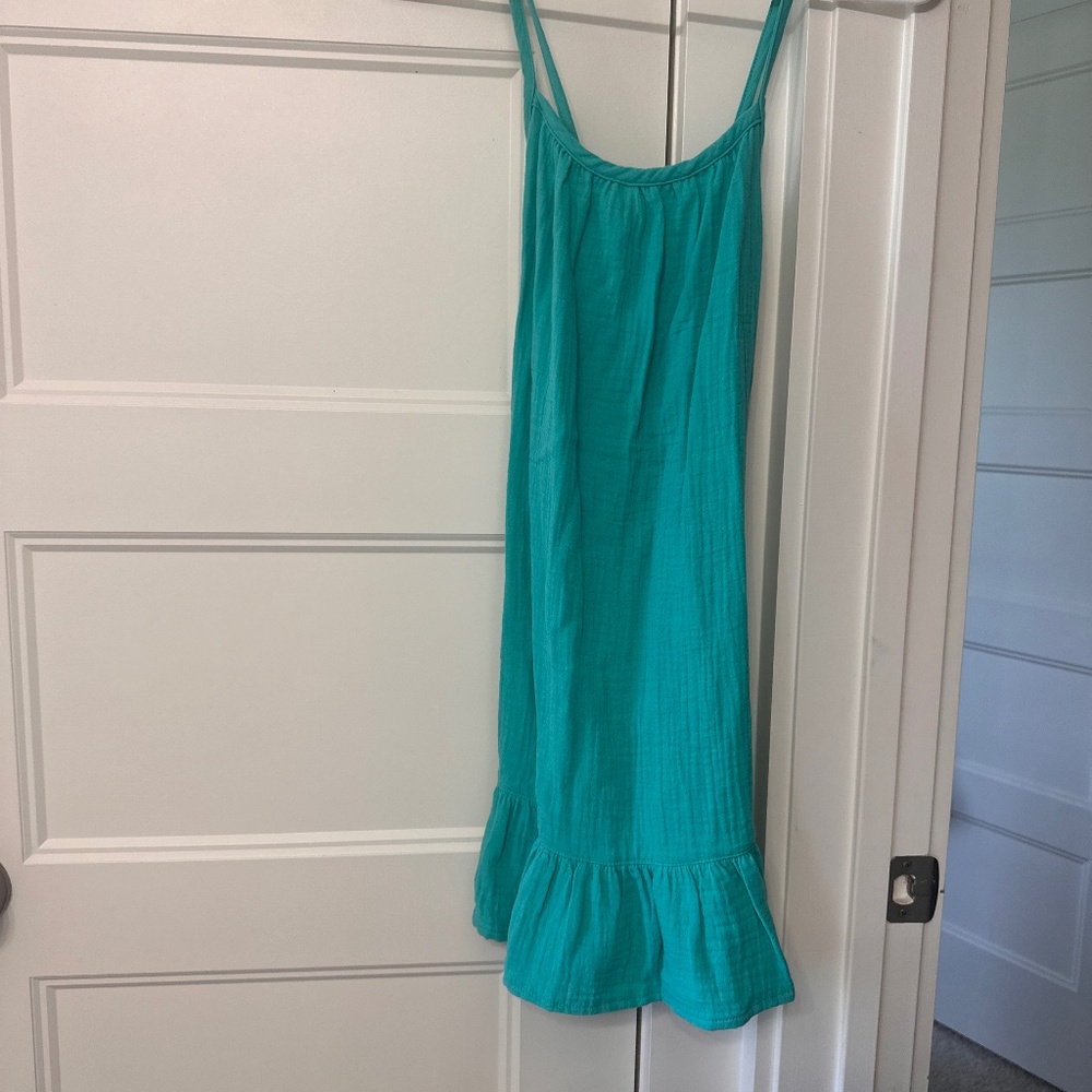 cat & jack girls casual dress turquoise size medium 7/8 brand new with tags